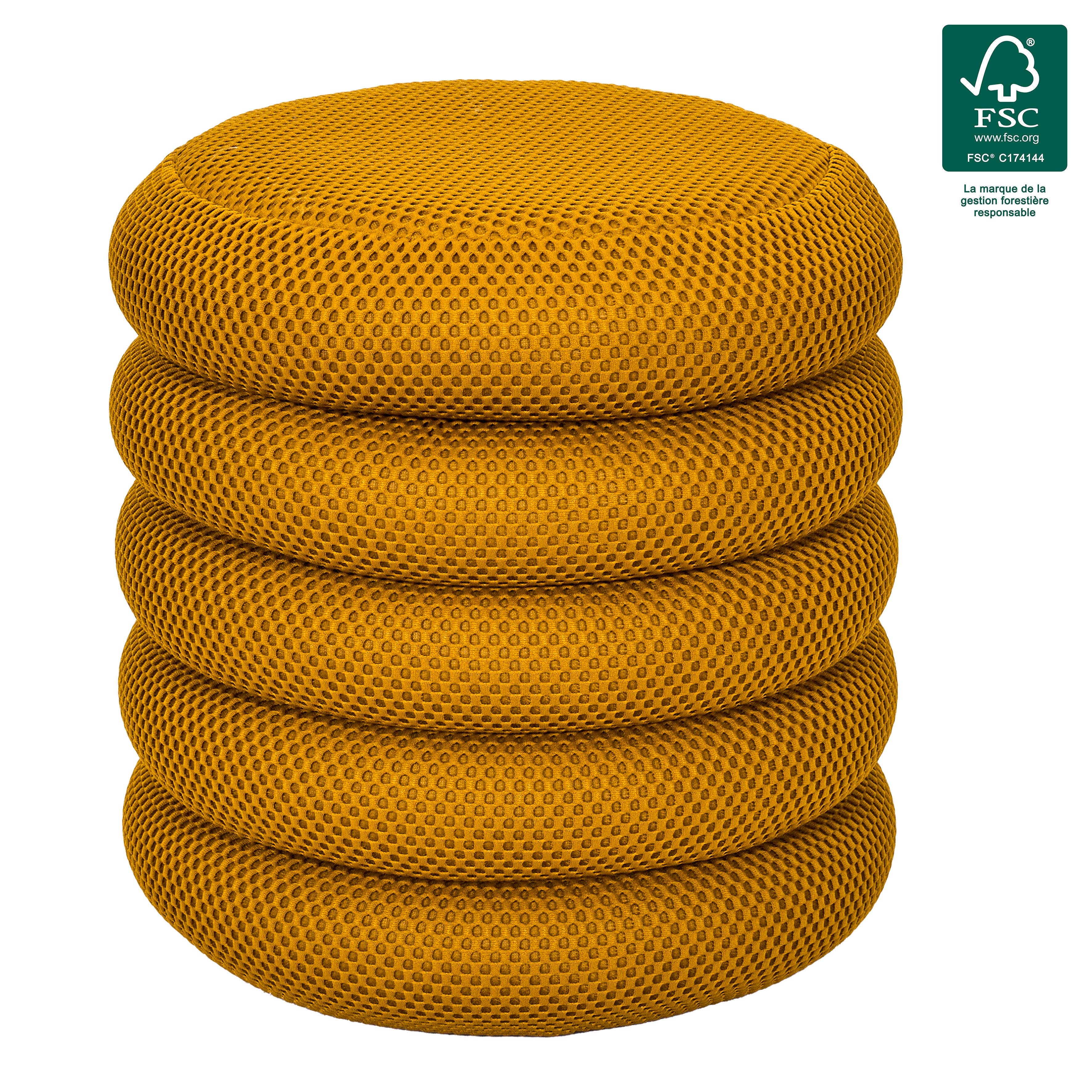 Pouf - Home Deco Factory - Atome - Rangement - Jaune - 2