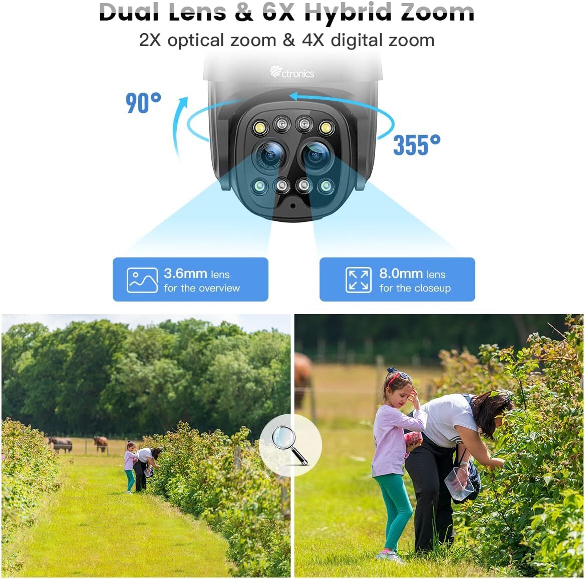 Caméra De Surveillance Extérieure 4G LTE Avec Carte SIM - 2K PTZ, Détection Humaine IA, Suivi Auto, IP66, Vision Nocturne Couleur