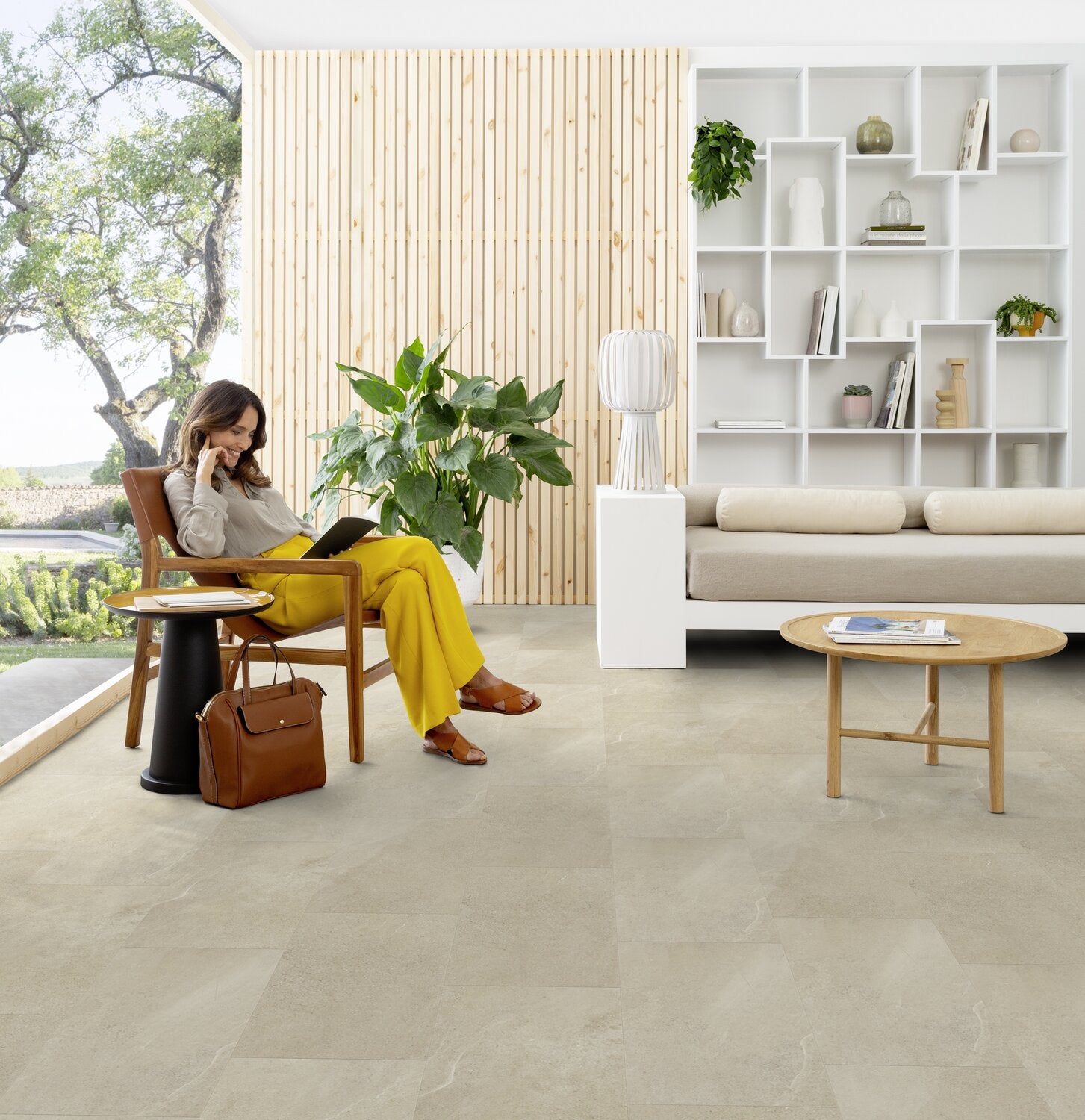 Dalle de sol PVC clipsable sous-couche intégrée effet pierre sandy stone GERFLOR Senso Premium Rigid Acoustic - 7