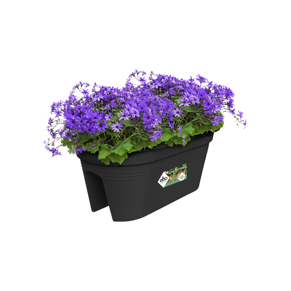 Elho Green Basics Flower Bridge 55 - Noir - L 55 x B 28.5 x H 23 cm - Balcon-extérieur - 100% recyclé - 2