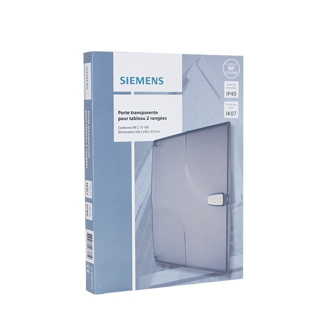 Porte transparente Siemens, pour tableau électrique 2 rangées, IP40, IK07, dimensions 350x250x32 mm - 2