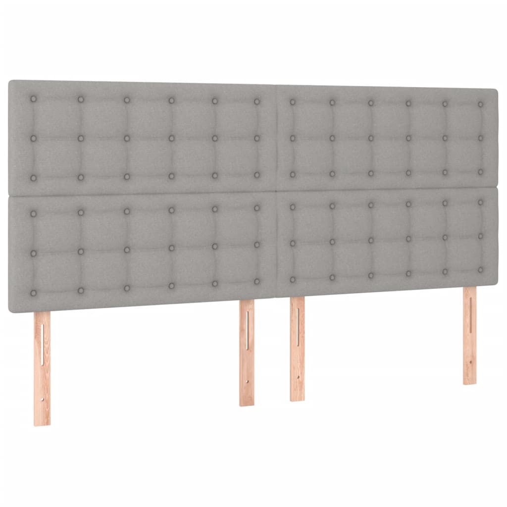 Cadre de lit sans matelas gris clair 160 x 200 cm en tissu - 9