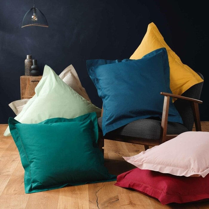 Taie d’oreiller 63 x 63 cm coton 57 fils Lina Curry – Volant plat avec point bourdon - 5