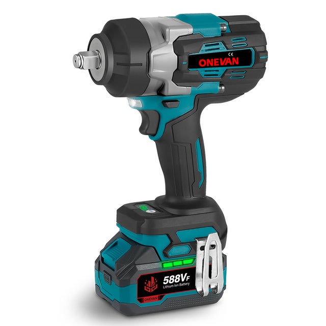ONEVAN Cle a Choc Sans Fil 2100N.m, Boulonneuse a Choc Brushless 20V, 3 Vitesses, 1/2 