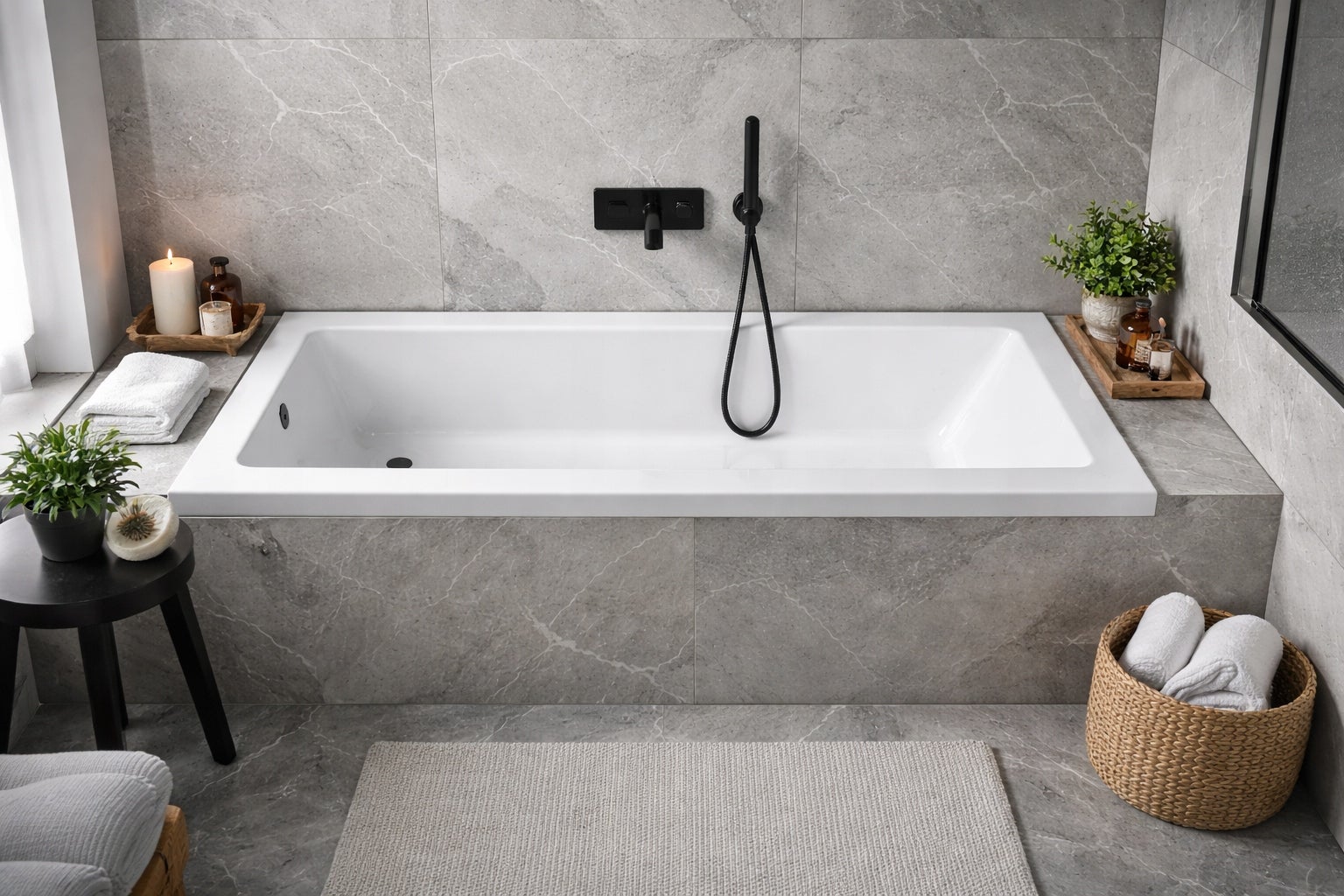 Wanna Prostokątna biała Valencia AKRYLOWA PRAWA/LEWA 160 x 70 Syfon Automat