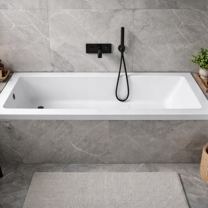 Wanna Prostokątna biała Valencia AKRYLOWA PRAWA/LEWA 160 x 70 Syfon Automat