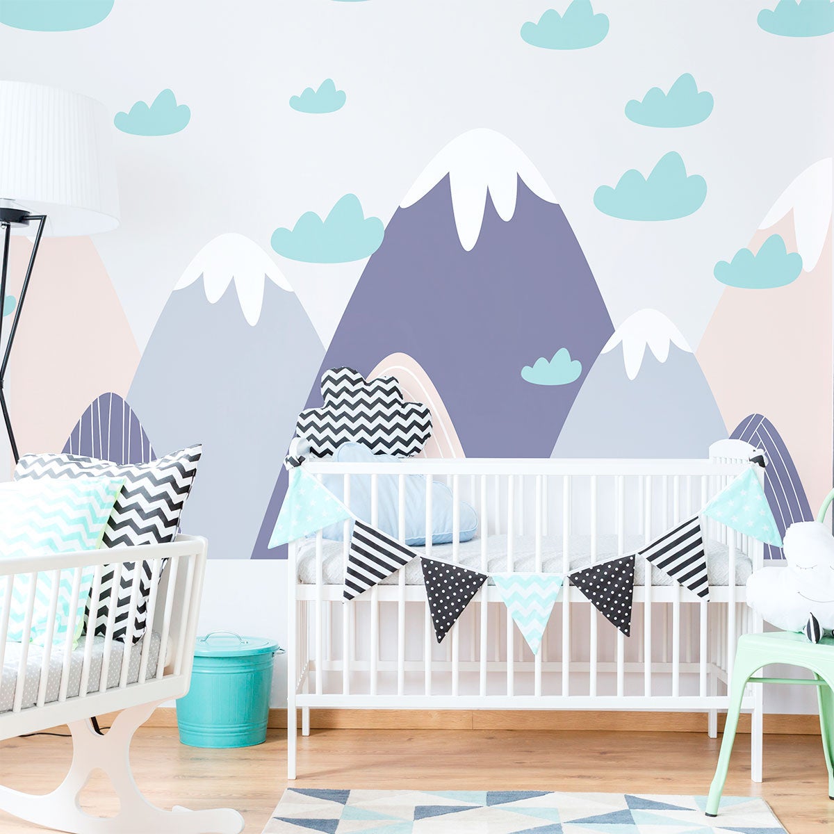 Stickers enfant montagnes scandinaves finka 120 x 180 cm - 3