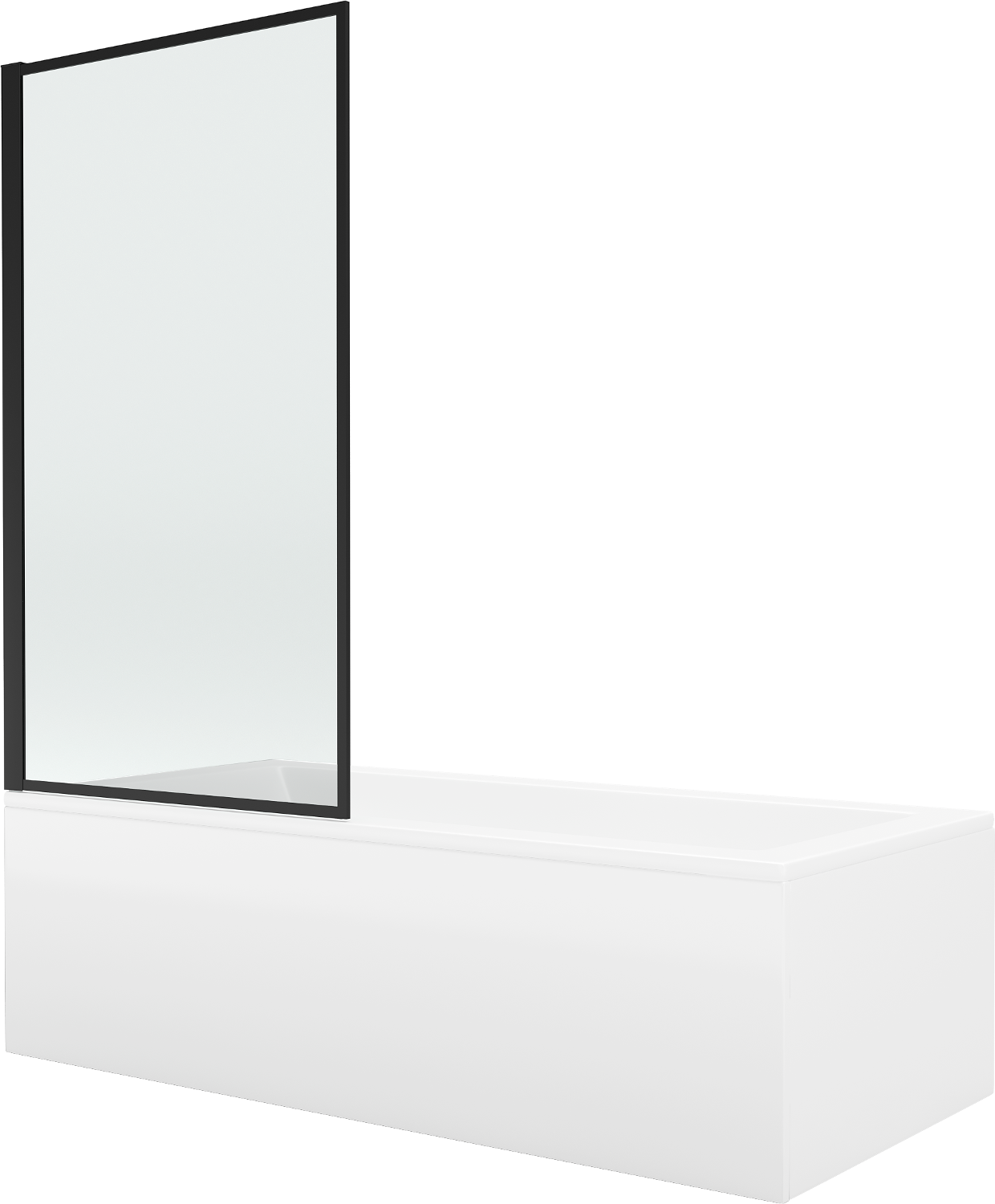 Mexen Cubik wanna prostokątna 150 x 70 cm z obudową i parawanem 1-skrzydłowym 80 cm, czarny wzór - 550315070X9308017070