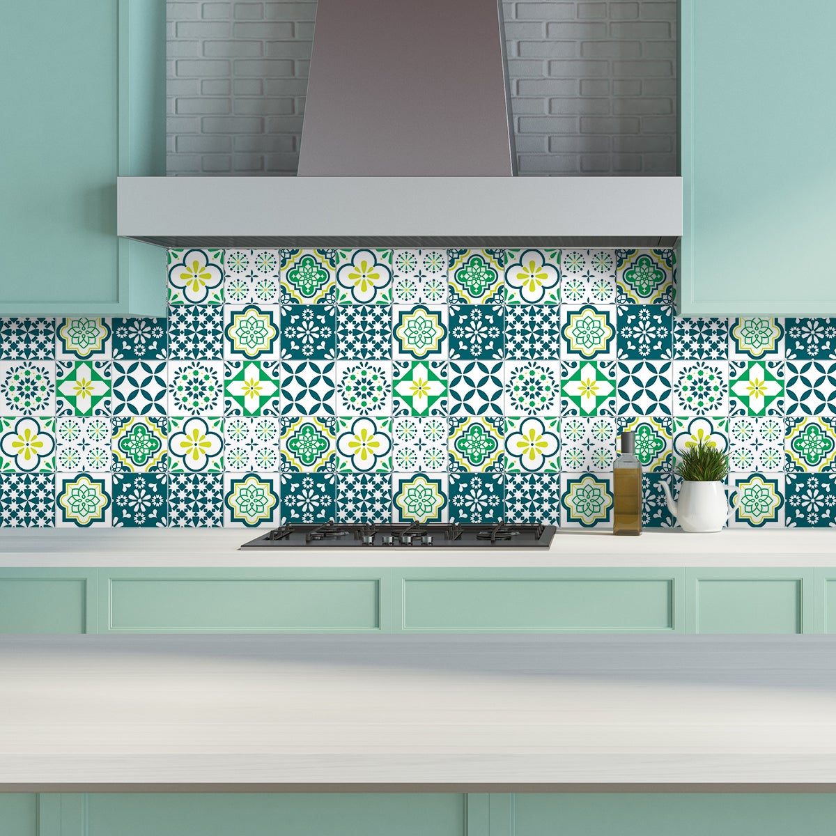 9 adesivi piastrelle di cemento azulejos risolo - Sticker adesivo - adesivi murali - 9stickers15x15cm - 3