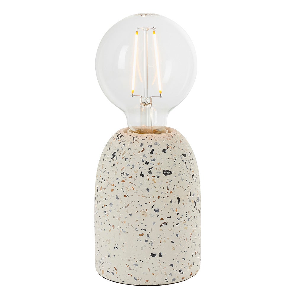 Lampa stołowa TERRAZZO biała 1xE27x20W beton architektoniczny wym:13x10x10cm IP20 Endon