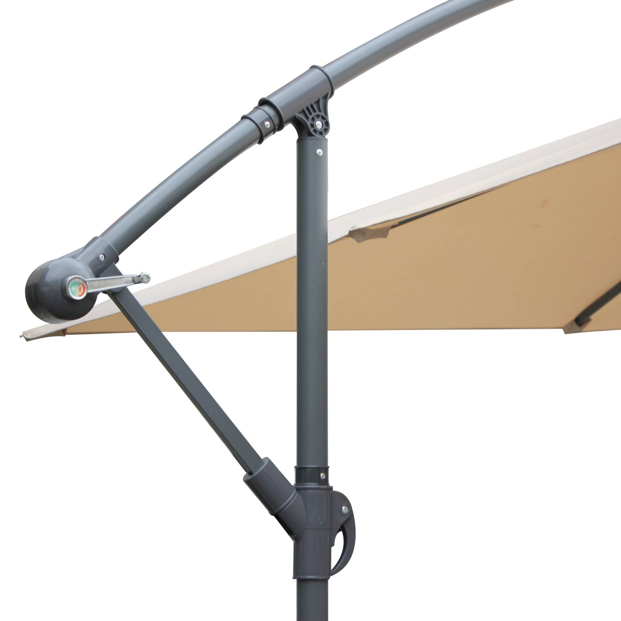 Parasol déporté carré 3x3m - Hardelot 3x3m - Beige - Manivelle anti-retour | Toile déperlante | Facile à utiliser - 4