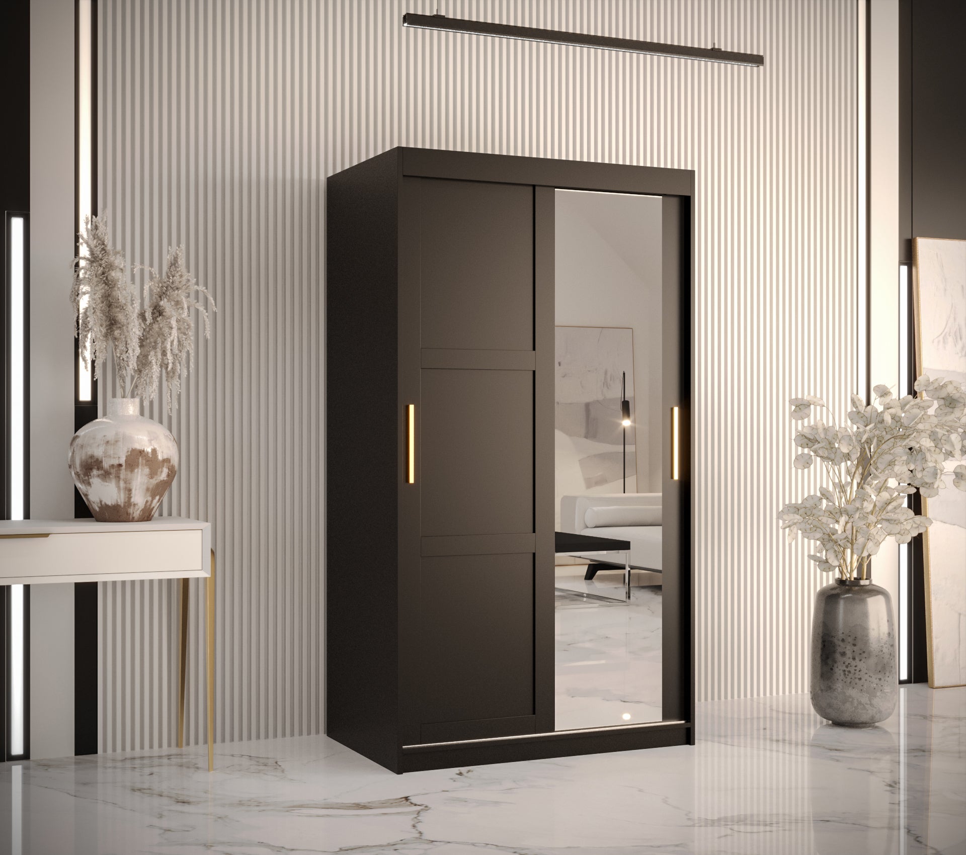 Szafa przesuwna garderoba RAMIRO 2 100 x 62 x 200 cm Czarny - Abiks Meble - 2