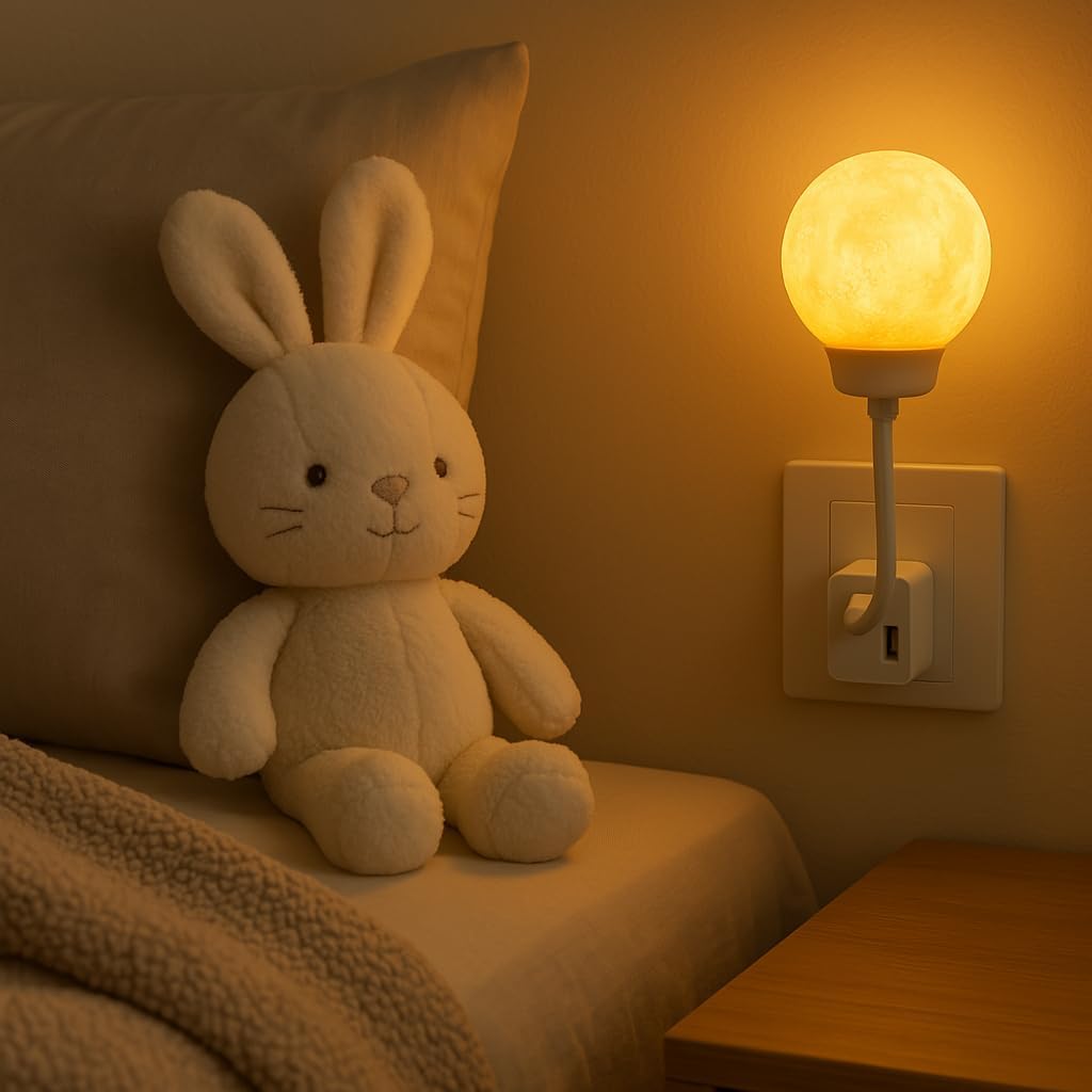 Veilleuse lune intelligente, lampe LED à brancher sur USB, trois — free download