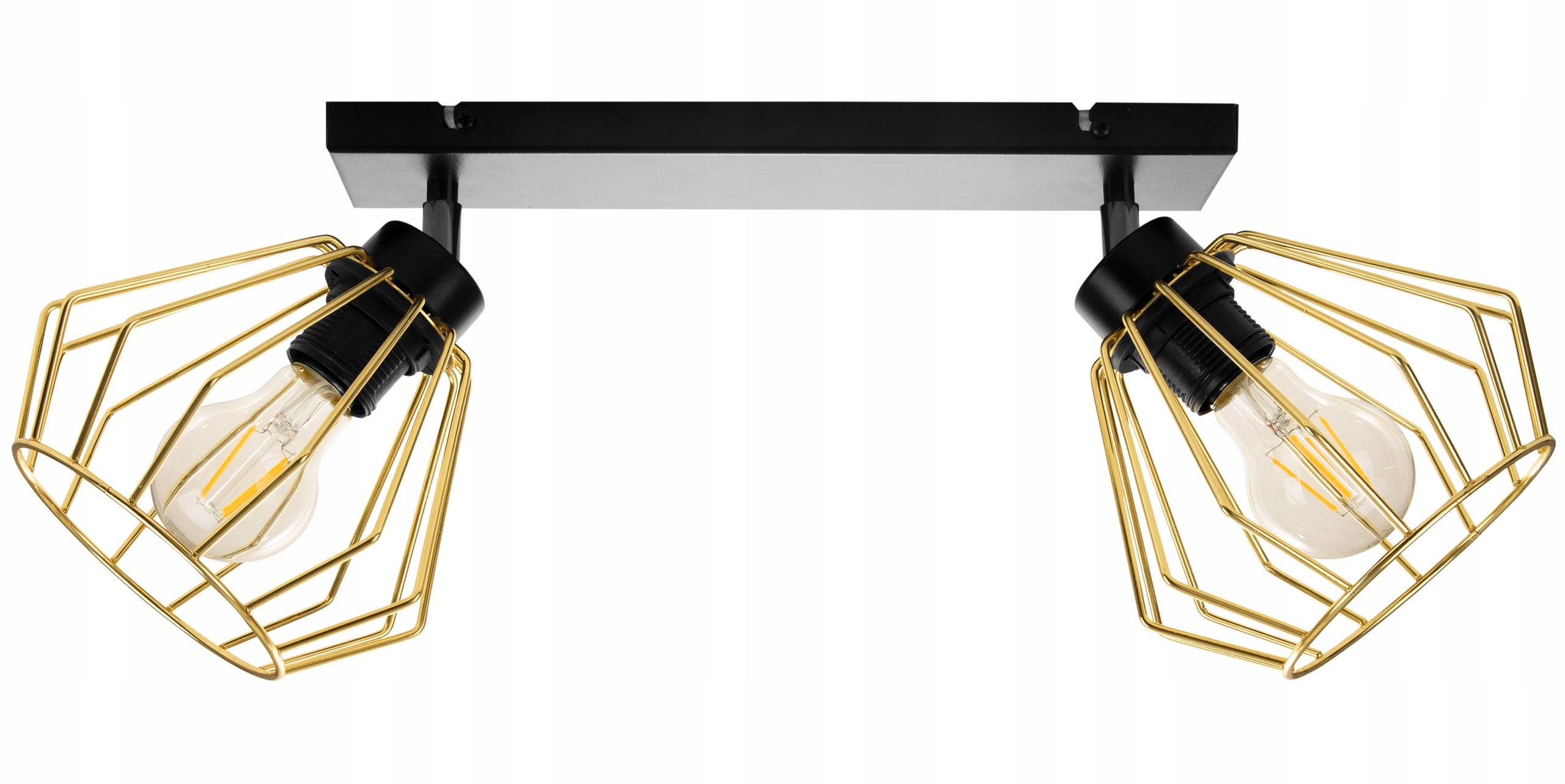 Lampa sufitowa wisząca Santos classy 2xE27 abażur druciak złoty Light Home LH