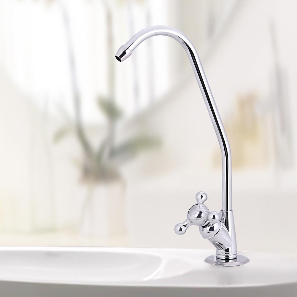 Rubinetto Depuratore Acqua 1/4'' Acciaio Inox - Girevole 360° Per Cucina | Compatibile Con Osmosi Inversa E Filtri Acqua | Facile Installazione - Foto 9