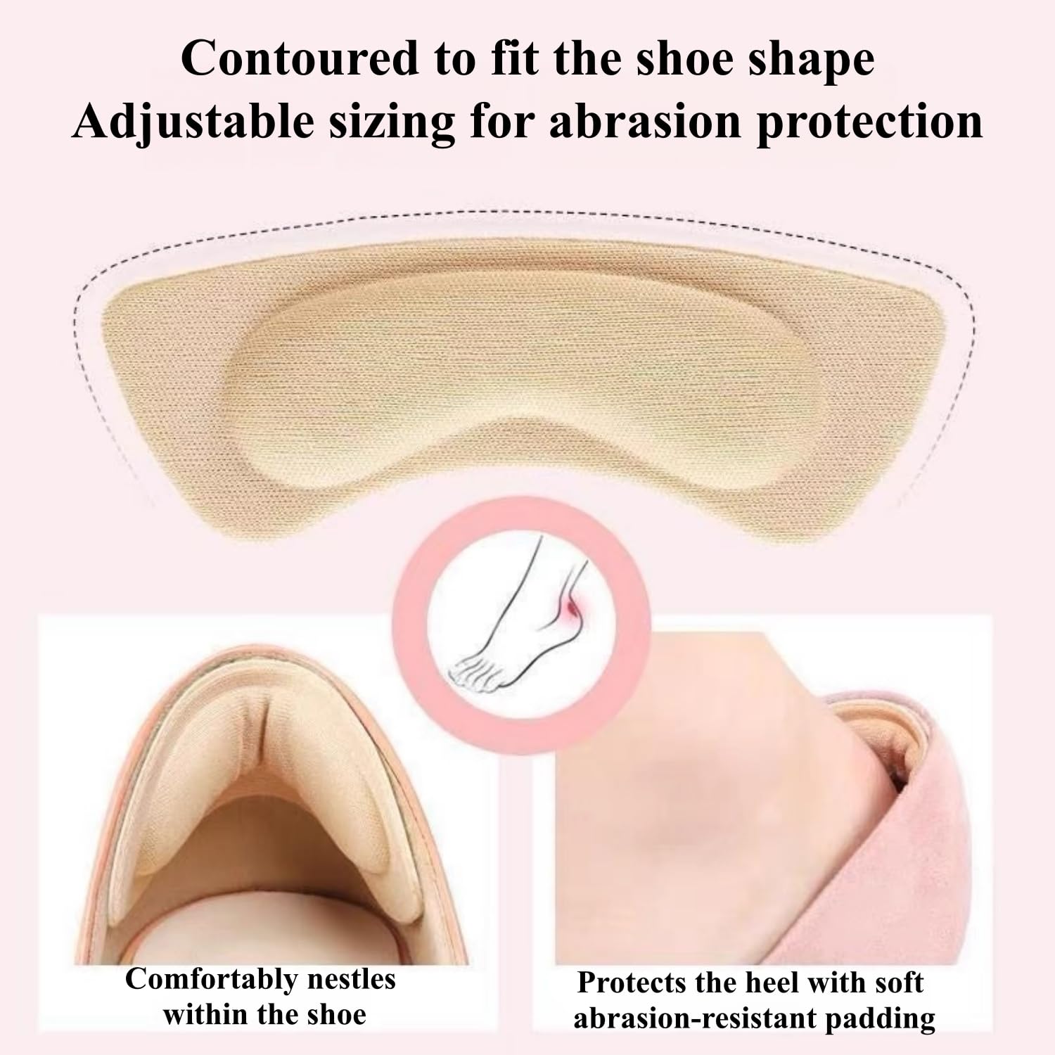 Protege Ttalon Chaussure,10 Paires Coussinets de Talon Insert Orteil Doux et Confortable Coussinet Chaussure Protege Talon Chaussure Autocollante - 4