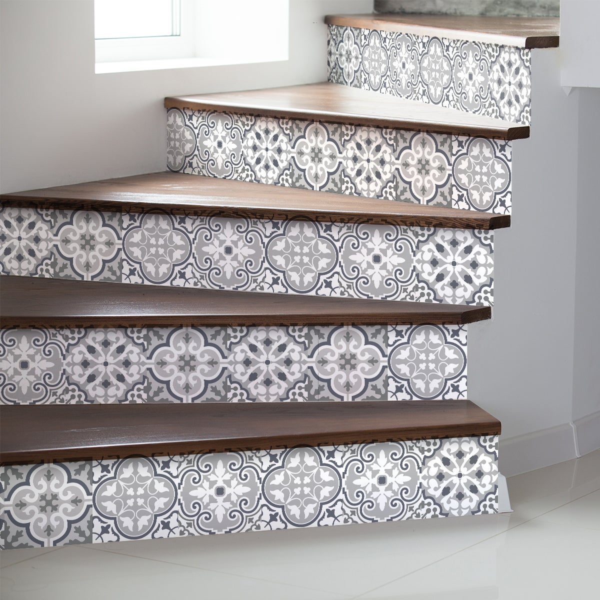 Contremarche Autocollante Escalier - Blanc Mat, 1 Mètre, Décoration Facile, Made In France