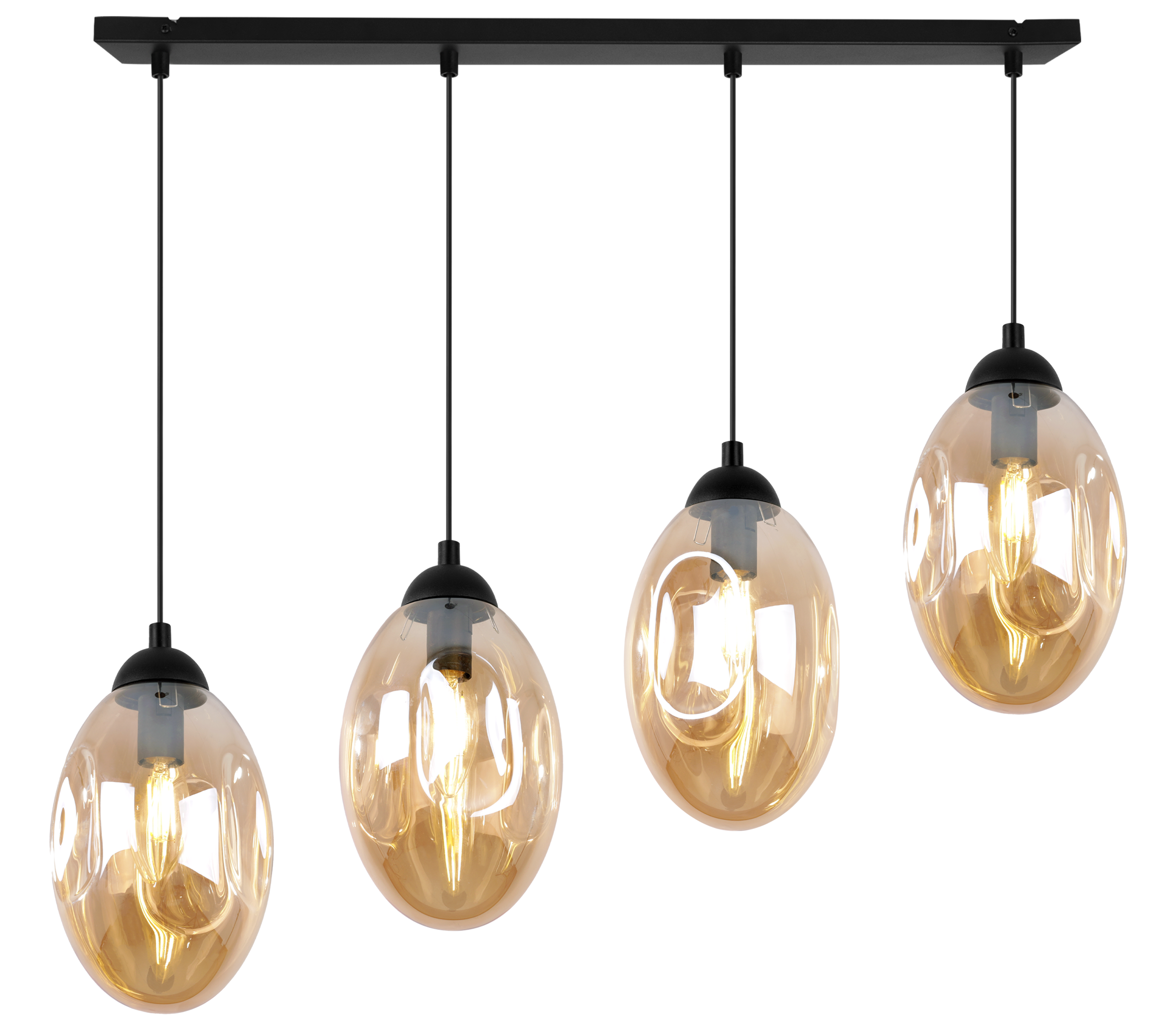 Lampa sufitowa wisząca elegance VIGO 4xE14 klosz owalny miodowy Light Home LH