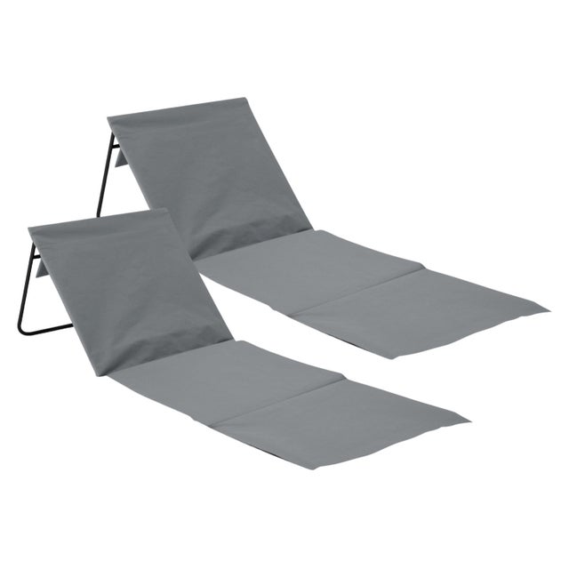 Pack 2 Tapetes Dobráveis de Praia ​​Acolchoados com Encosto 153x51x42cm Thinia Home