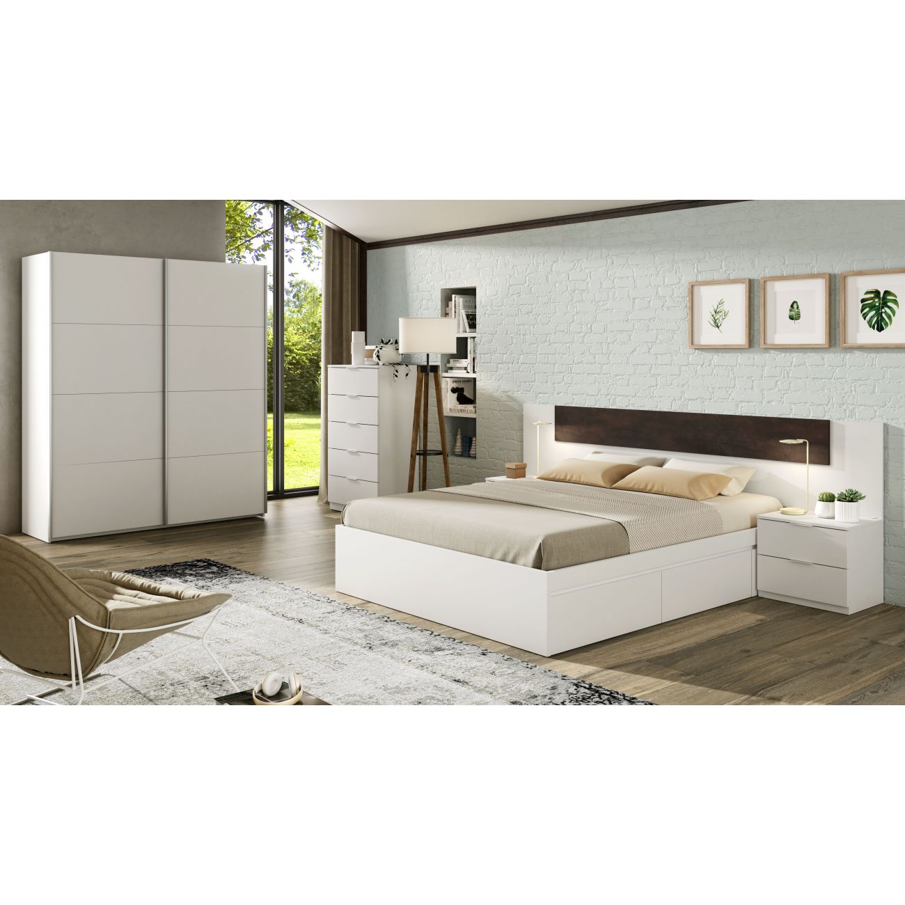 CAMA BED 4 GAVETAS 150X190 CM BRANCO ARTIK - 4