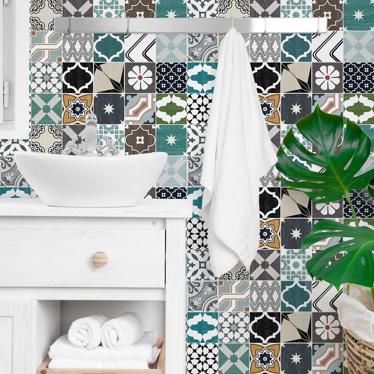 24 adesivi piastrelle di cemento tilinia - Sticker adesivo - adesivi murali - 24stickers10x10cm - 3