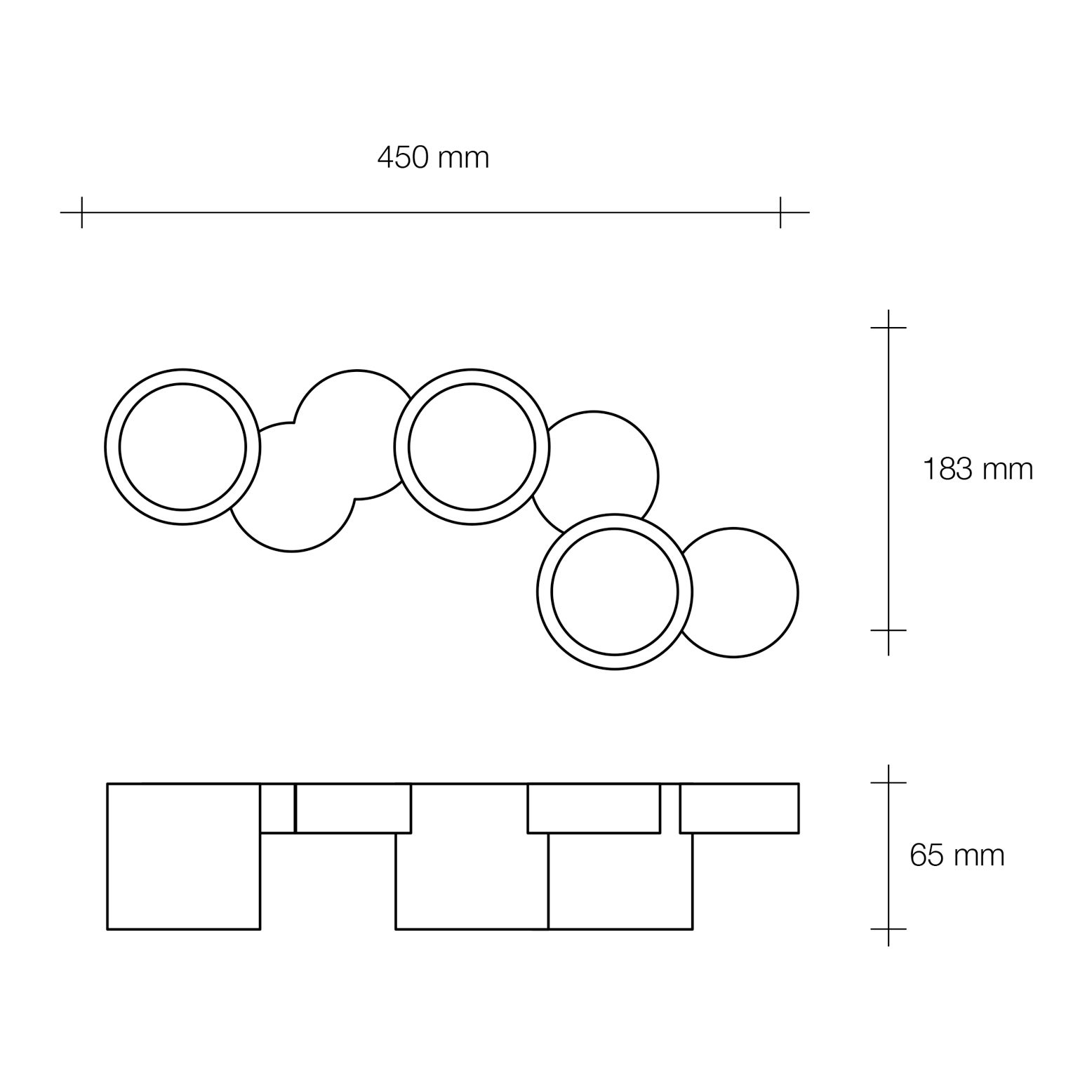 CHIO plafonnier 3 lumières en ligne - 3