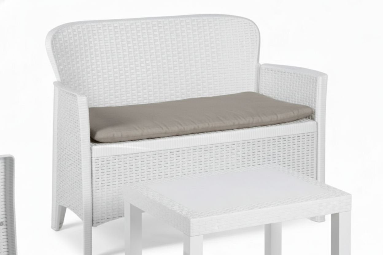 Salon bas de jardin en Plastique Blanc 4 personnes - 9