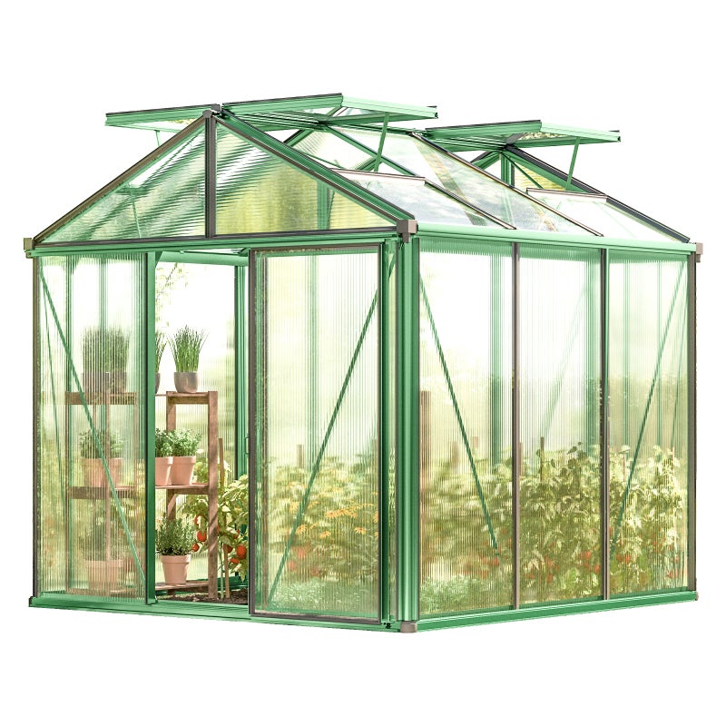 GFP szklarnia Diamas 21 Premium 235x235 cm - grube panele poliwęglanowe ok. 16 mm - kolor: zielony