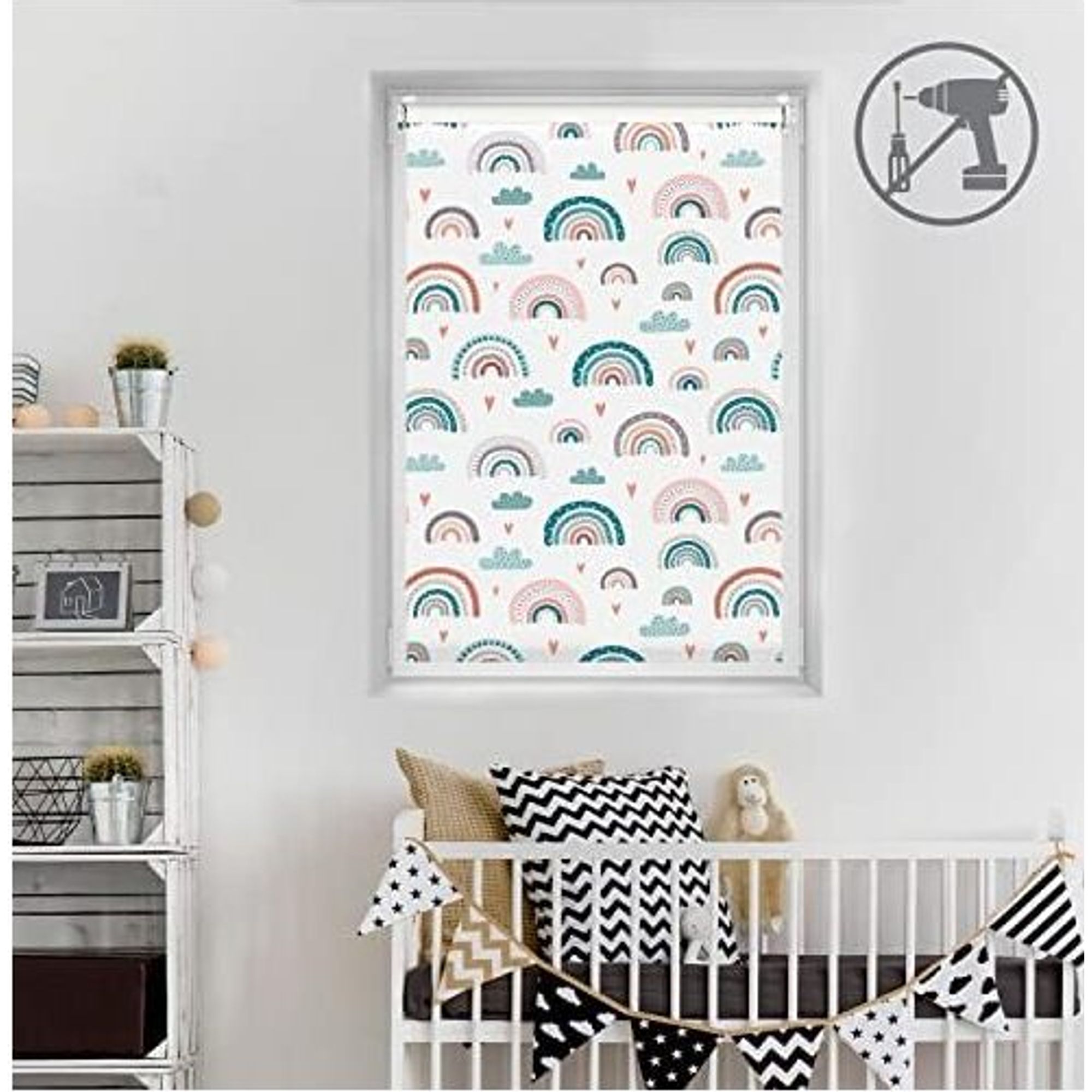 ECOMMERC3 | Tenda a Rullo Misura 100x150 Montaggio SENZA UTENSILI - Tenda SENZA FORATURA Misura Tessuto 97x145 - 3