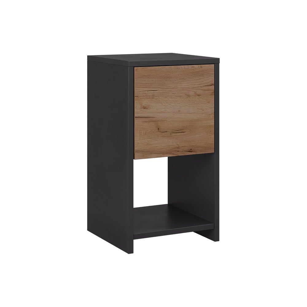 Vicco Stolik nocny Evo, Antracyt/złoty dąb, 30 x 55 cm z 3 szufladami