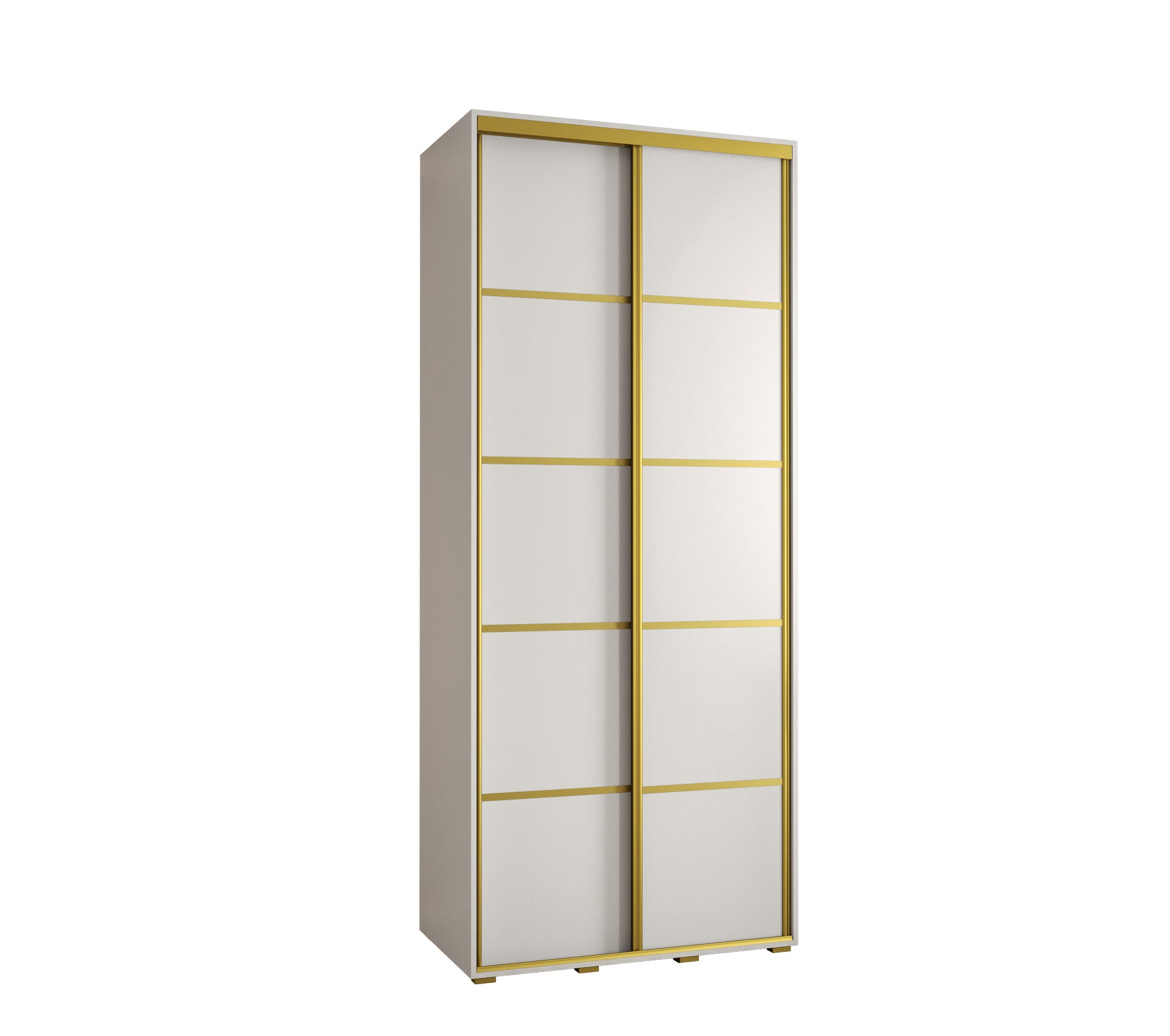 Szafa przesuwna wysoka Davos 4 120 x 45 x 235,2 cm biały + biały + u. złoty - Abiks Meble