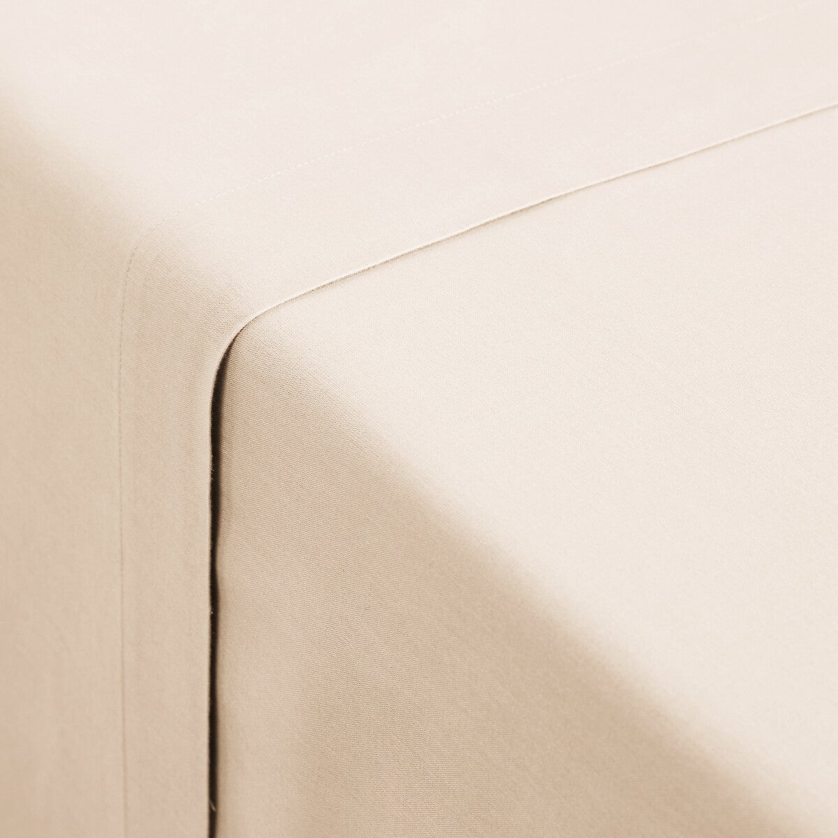 Drap plat uni en coton lavé, Scenario - Craie - 150 x 250 cm - 2