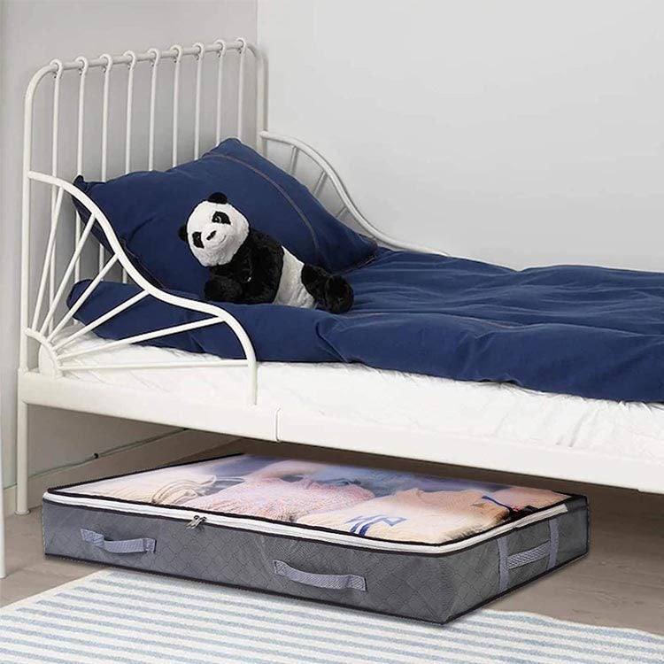 Sac de rangement sous le lit 75l, boîte de rangement à tiroir de couverture, organisateur de vêtements, organisateur de couette anti-poussière - 5