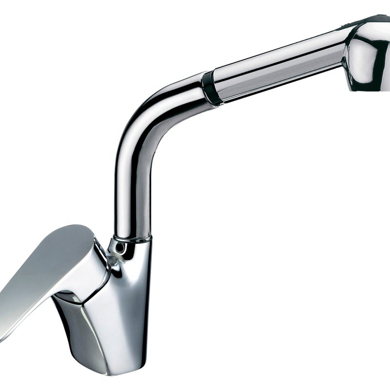 Bateria kuchenna jednouchwytowa z wysoką+wyciąganą wylewką CLEVER Halma Extrem stal błyszcząca