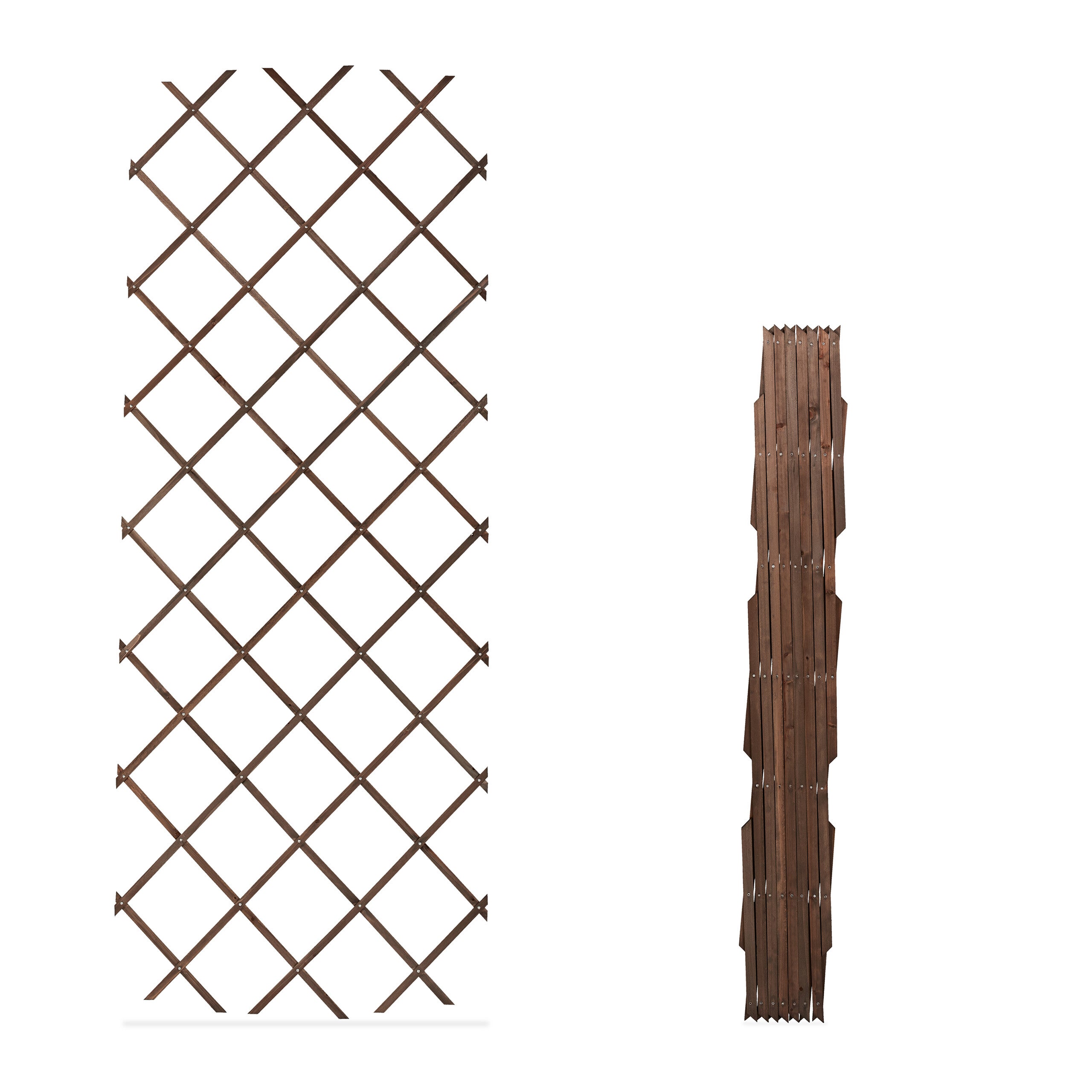 Tuteur à tomates en lot de 3, extensible, pour plantes grimpantes, 180 x 90 cm, pour jardin, balcon, marron, Relaxdays - 6