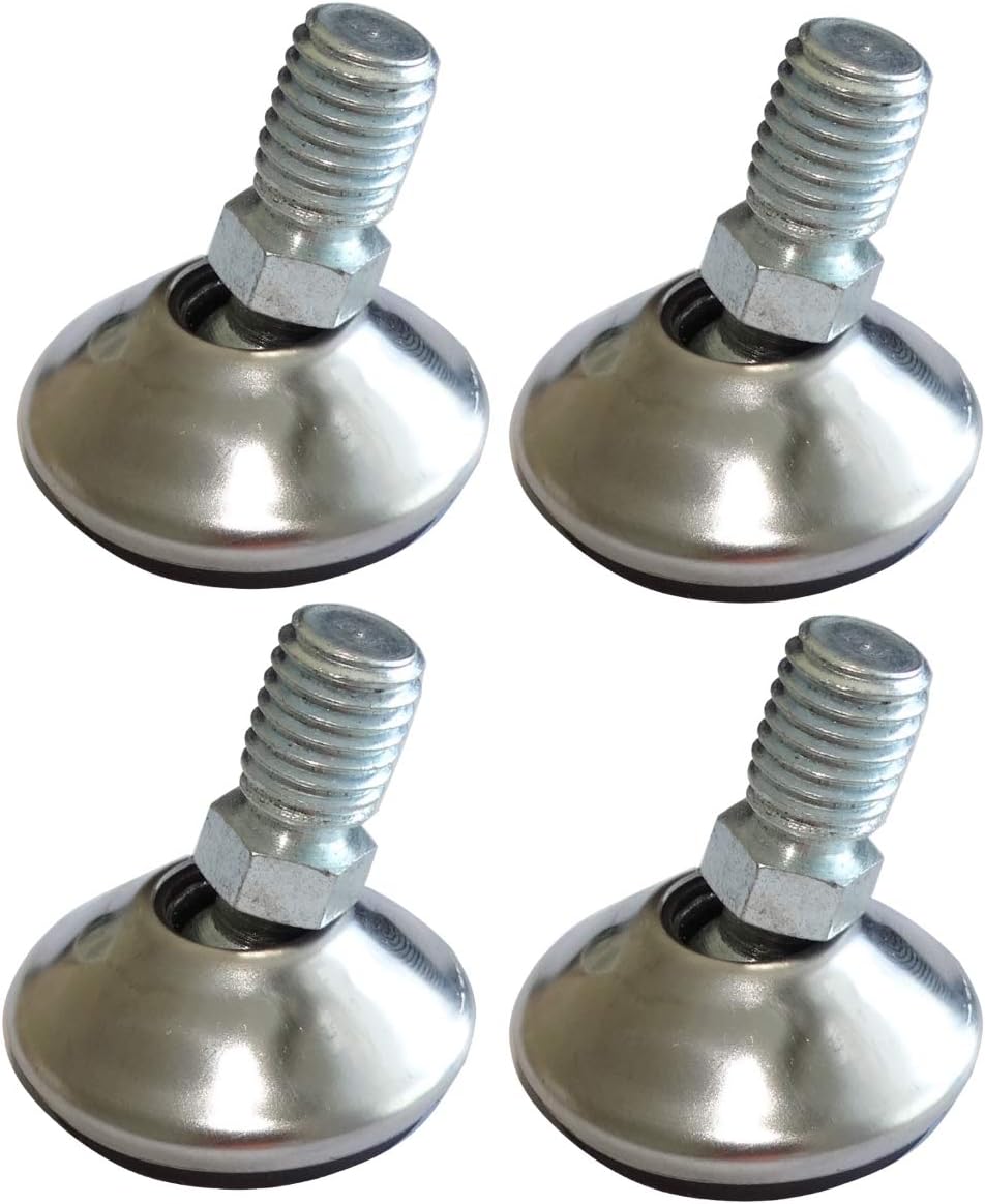 Picioare reglabile pivotante pentru mobilă cu arc M10, cu înșurubare Ø32 H35mm C42475 (4 bucăți)