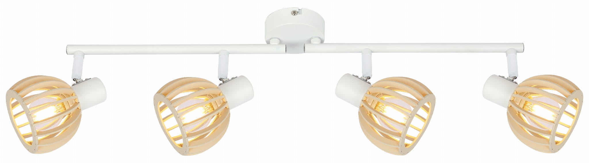 Lampa wisząca ATARRI biała jasne drewno 4 x E14 x 25W wym: 18 x 76 x 10 cm Candellux