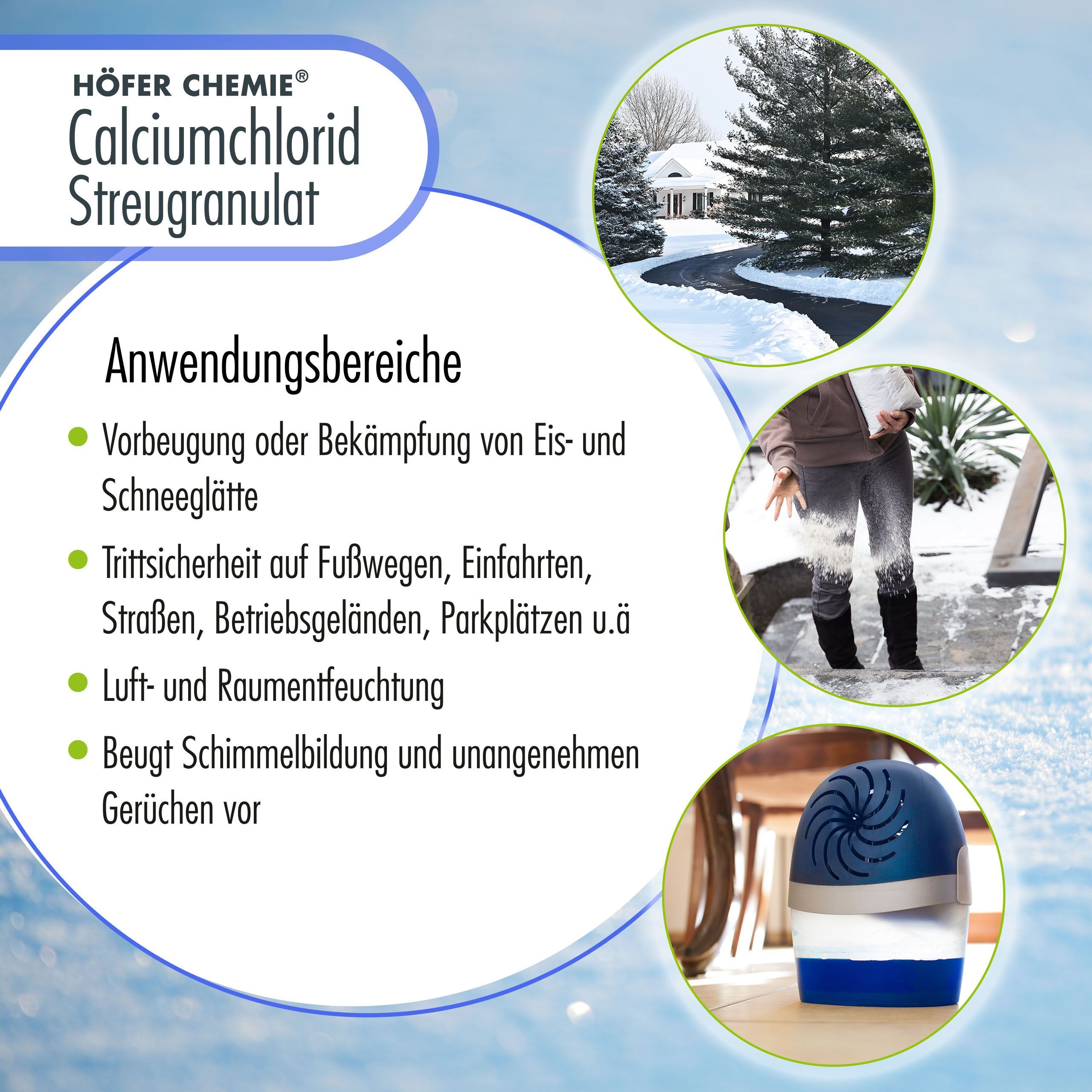 1 x Sel de déneigement et/ou déshumidificateur Höfer Chemie® en sac de 25 KG - 6