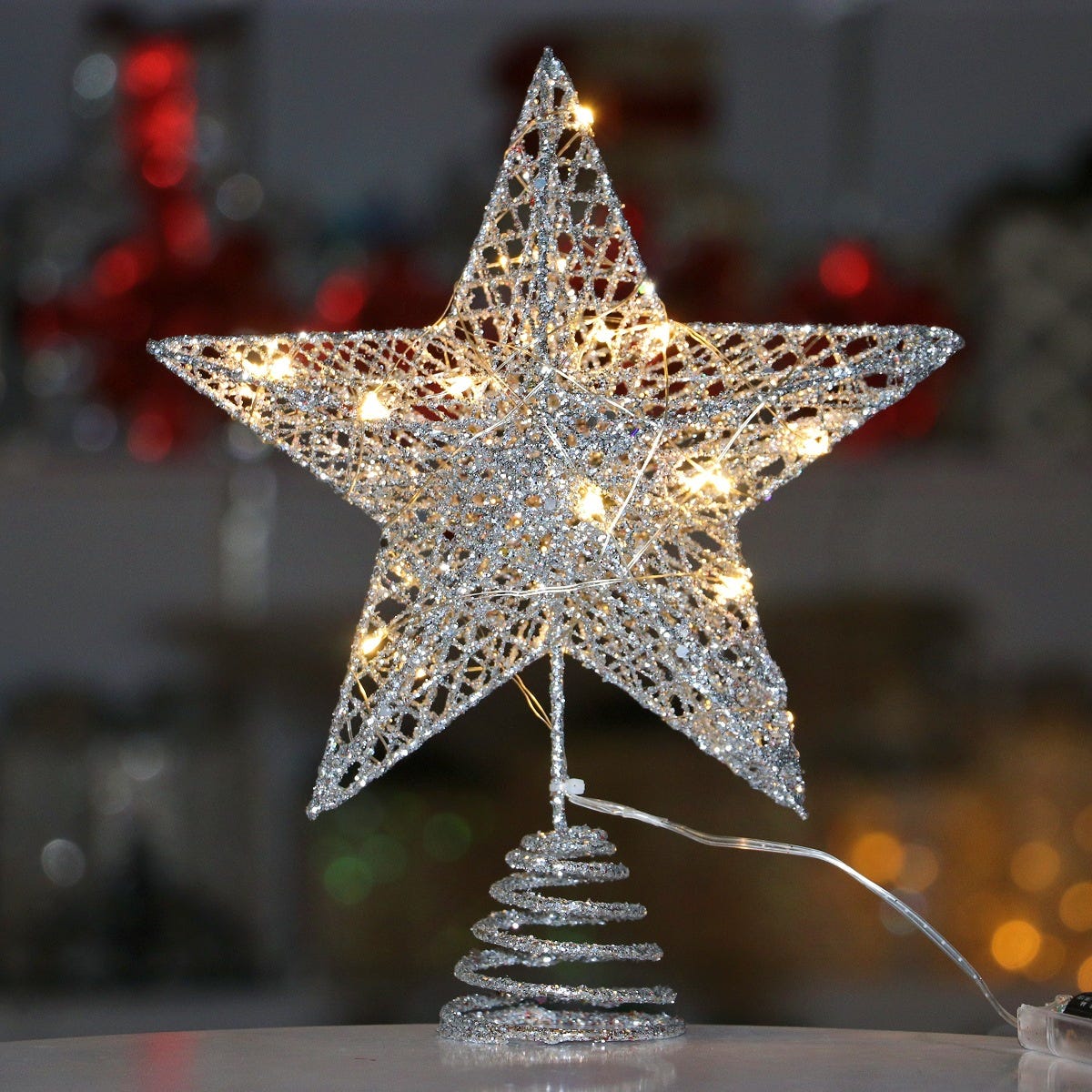 TEPENAR Puntale per albero di Natale con proiettore a forma di fiocco TEPENAR Puntale per albero di Natale con proiettore a forma di fiocco