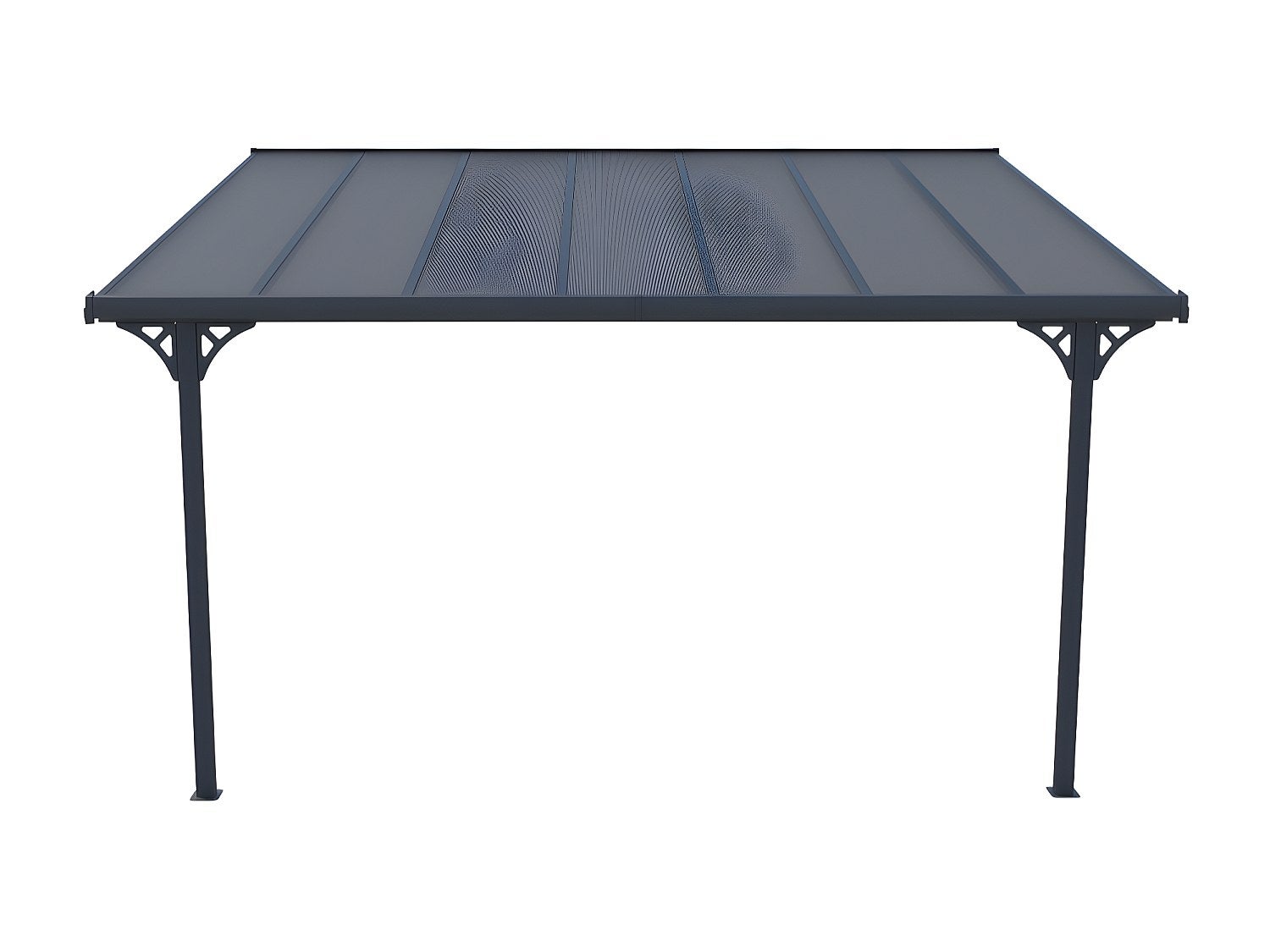 Pergola per terrazzo addossata 13,2 m² L436 x P305 x H240/285 cm in Alluminio Antracite - ALVARO - 4