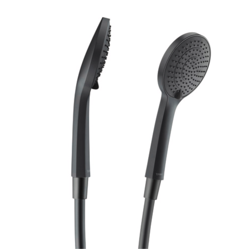Pommeau de douche 3 jets DURAVIT Universal avec curseur noir mat + flexible de douche - 5