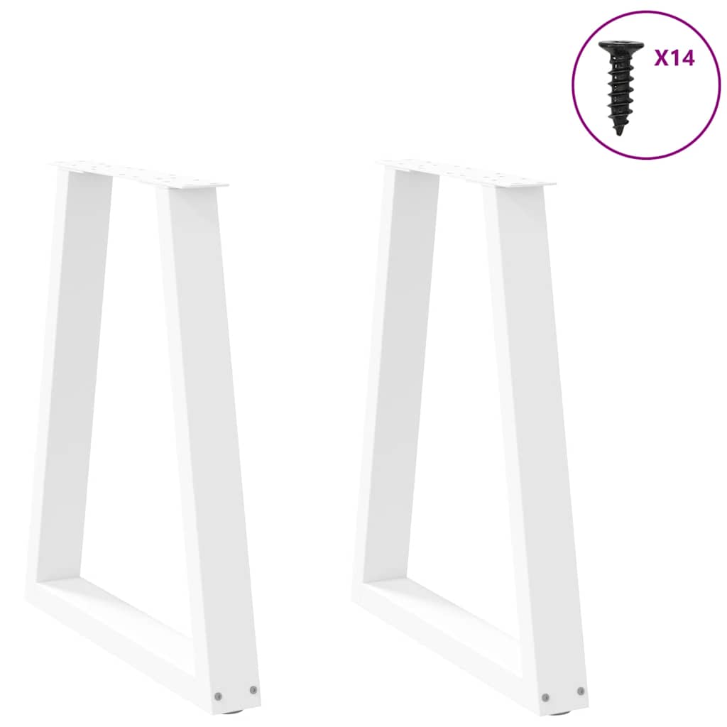 Pernas de mesa de centro em forma de V 2 unidades de aço branco - COMFORTXL - 3