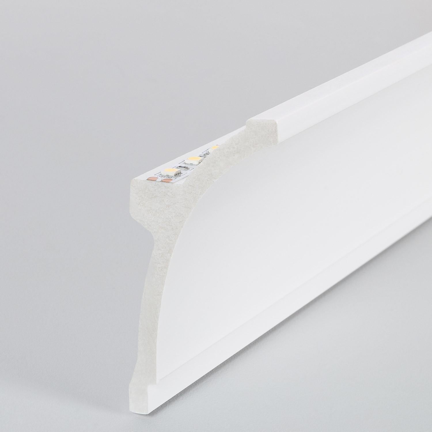 Moulure Flame 2m pour Ruban LED | Éclairage Décoratif Indirect | Installation Facile, Blanc, PS - 4