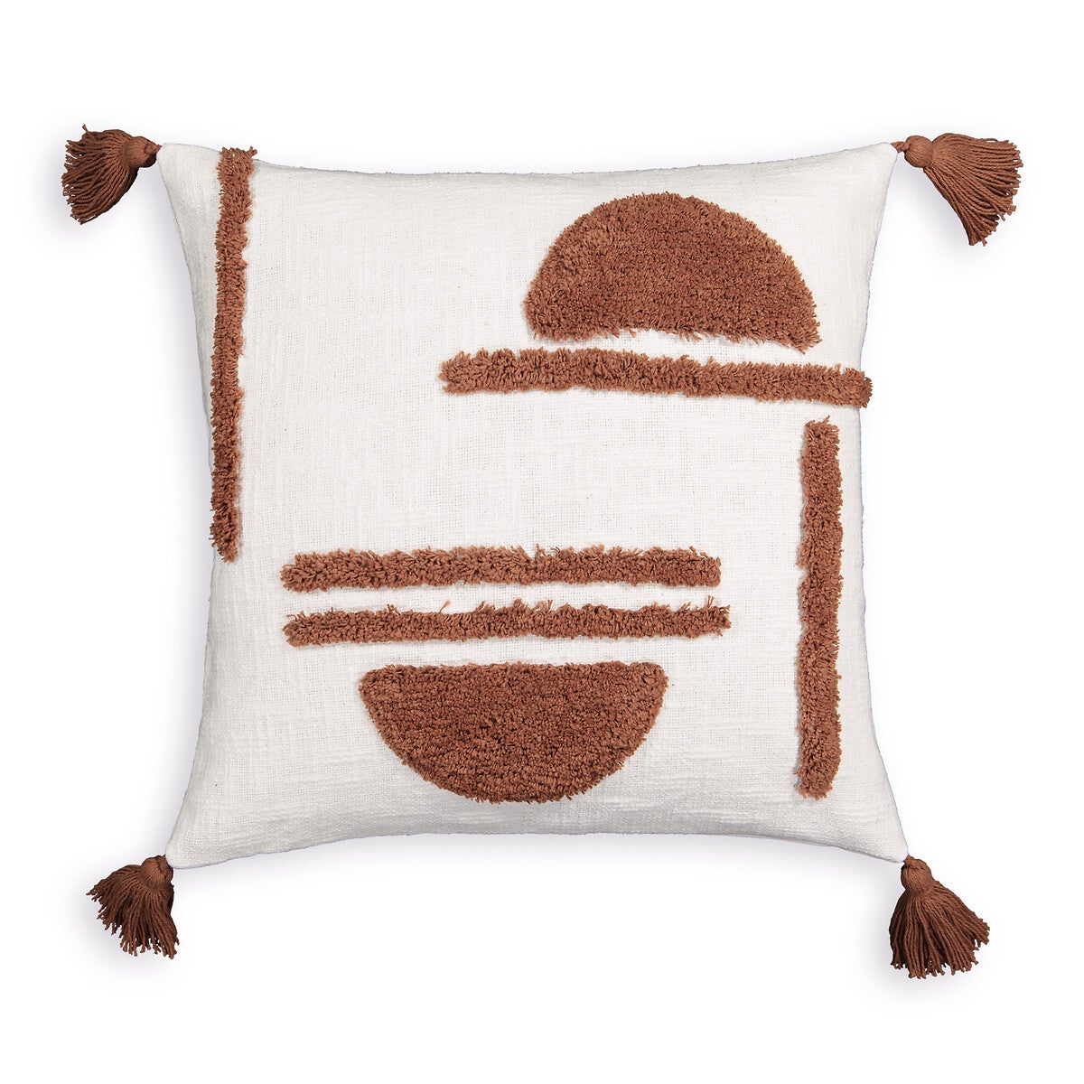 Coussin Décoratif En Coton Tufté, Franges, Arc-en-ciel, 30 X 50 Cm