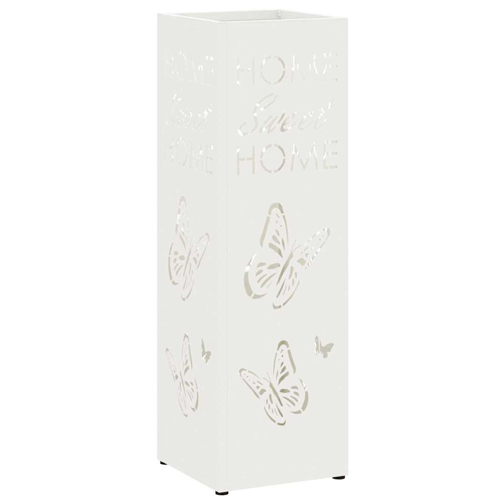 Porte-parapluie blanc 15,5 x 15,5 x 49 cm acier - 2