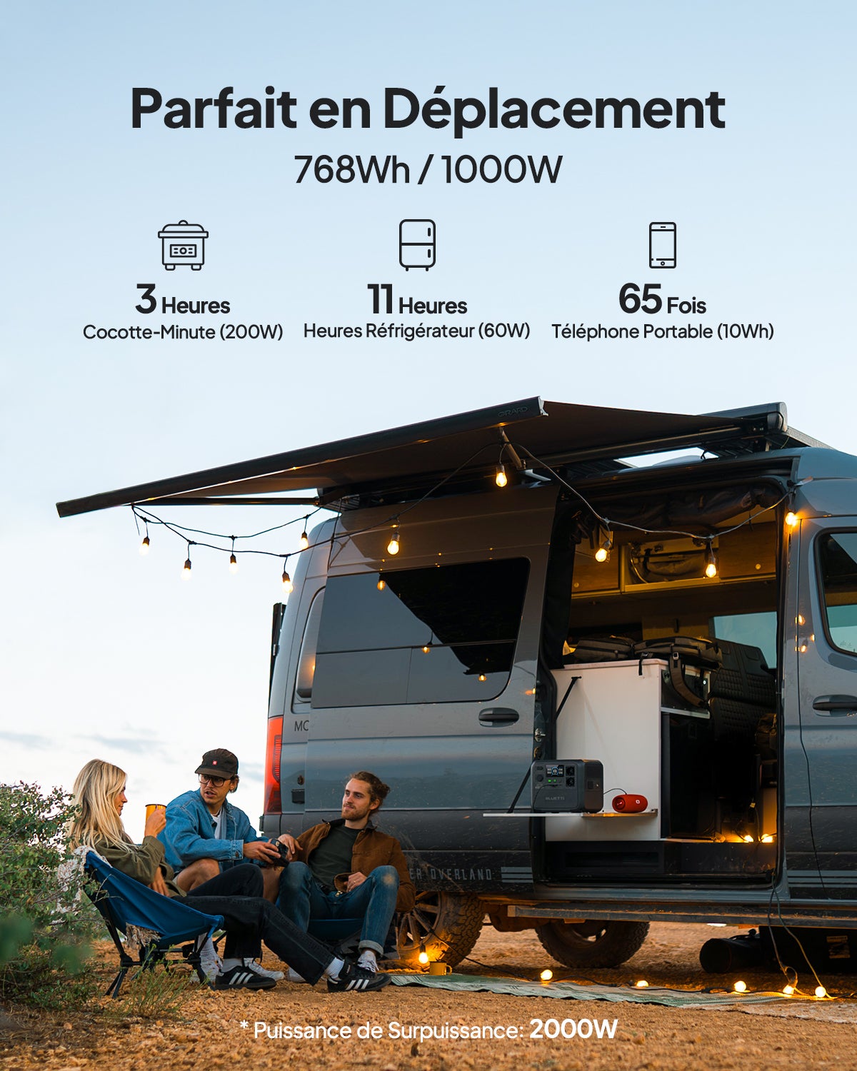 BLUETTI Générateur Électrique AC70(1000W/768Wh) avec Panneau Solaire MP200(200W),Groupe Électrogène Solaire extérieur,camping,balcon - 8