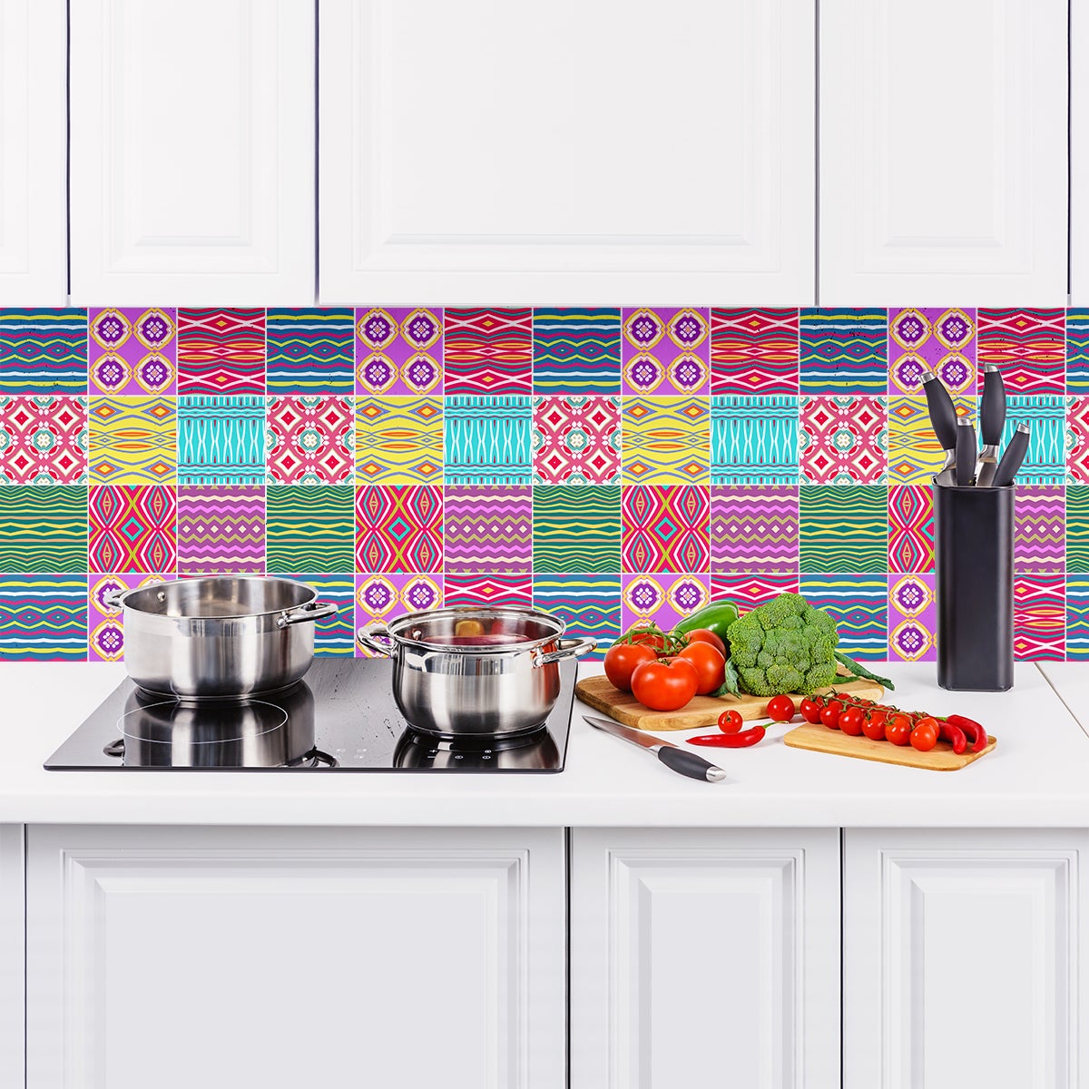 9 adesivi piastrelle di cemento azulejos sirah - Sticker adesivo - adesivi murali - 9stickers15x15cm - 5