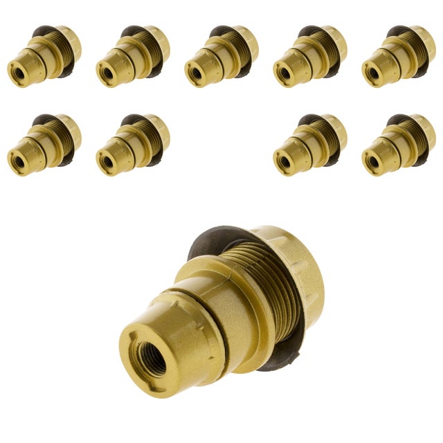 Lot de 10 douilles E14 simple bague - Doré - Zenitech