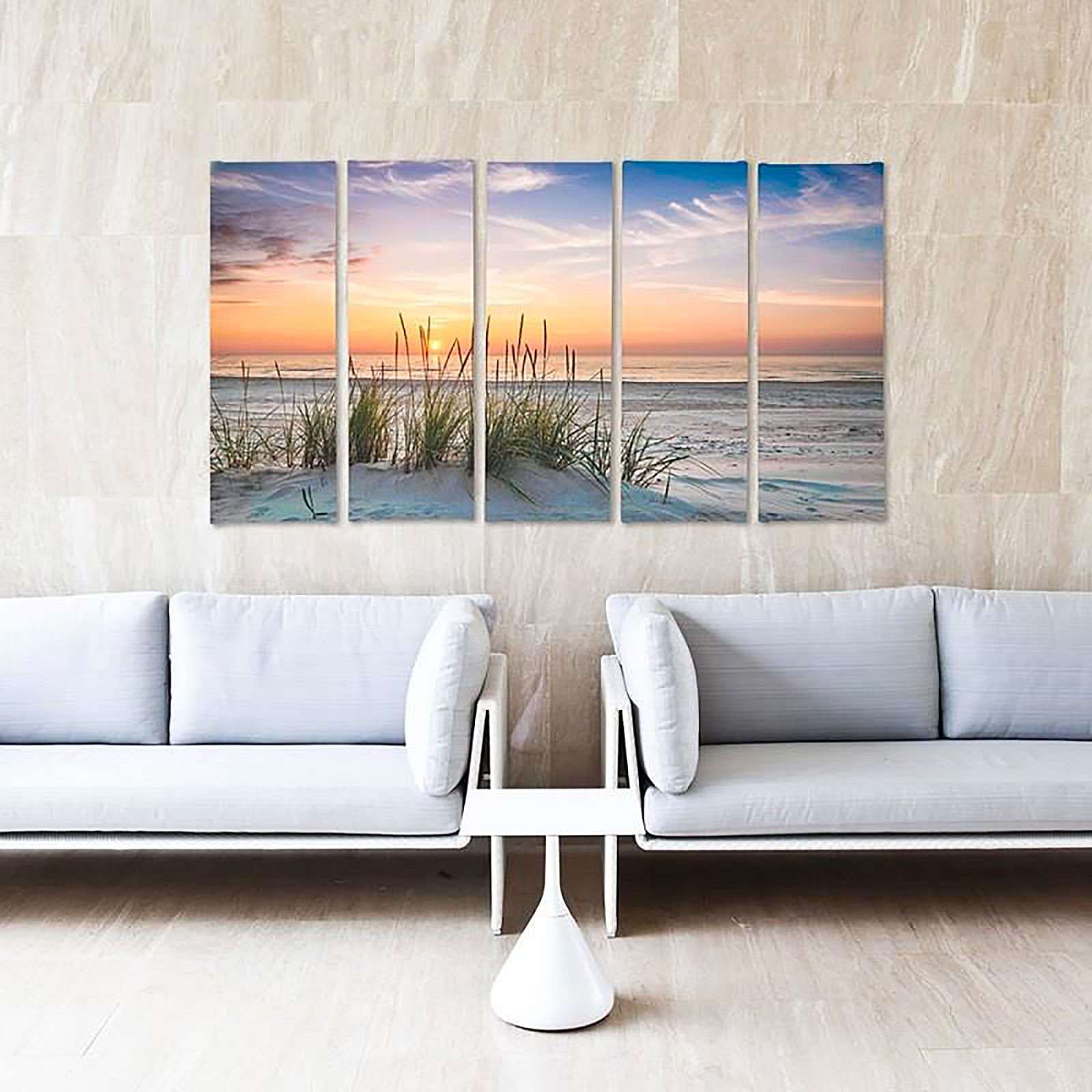 Tableau l'herbe sur la plage - 100 x 70 cm - 5