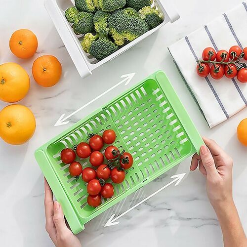 Organizer Per Frigorifero - 2 Cassetti Estraibili Per Uova, Frutta E Verdura